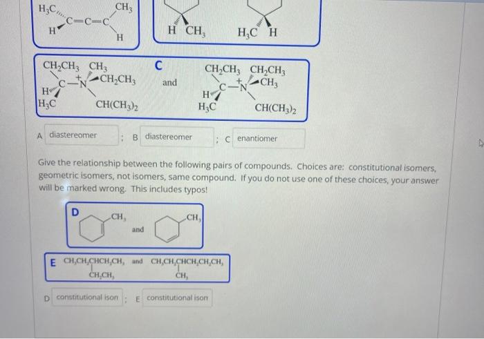 Solved Give the relationship between the following pairs of | Chegg.com