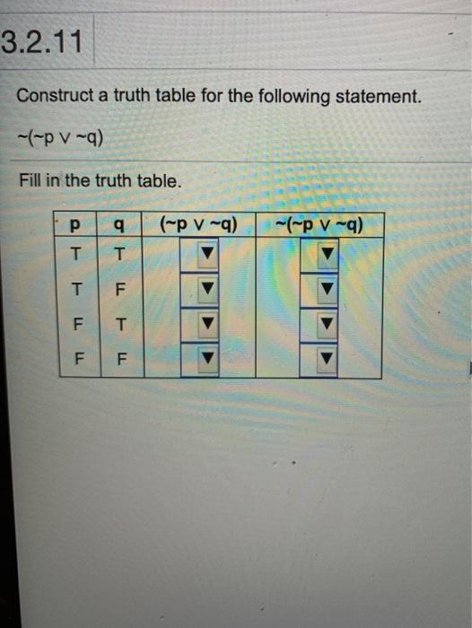 Solved 3.2.11 Construct a truth table for the following | Chegg.com