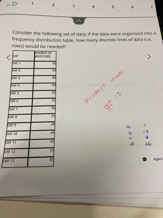 Solved 1 N 3 5 6 7 Consider the following set of data, if | Chegg.com