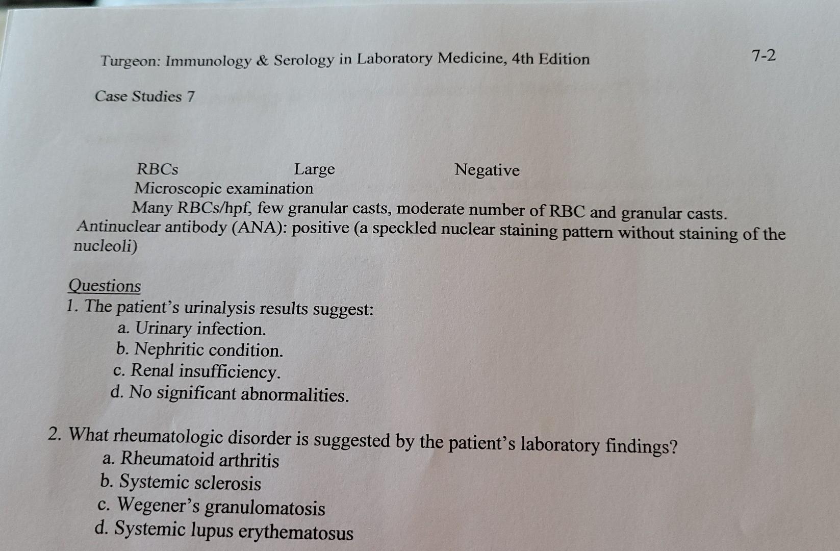 case study for immunology and serology