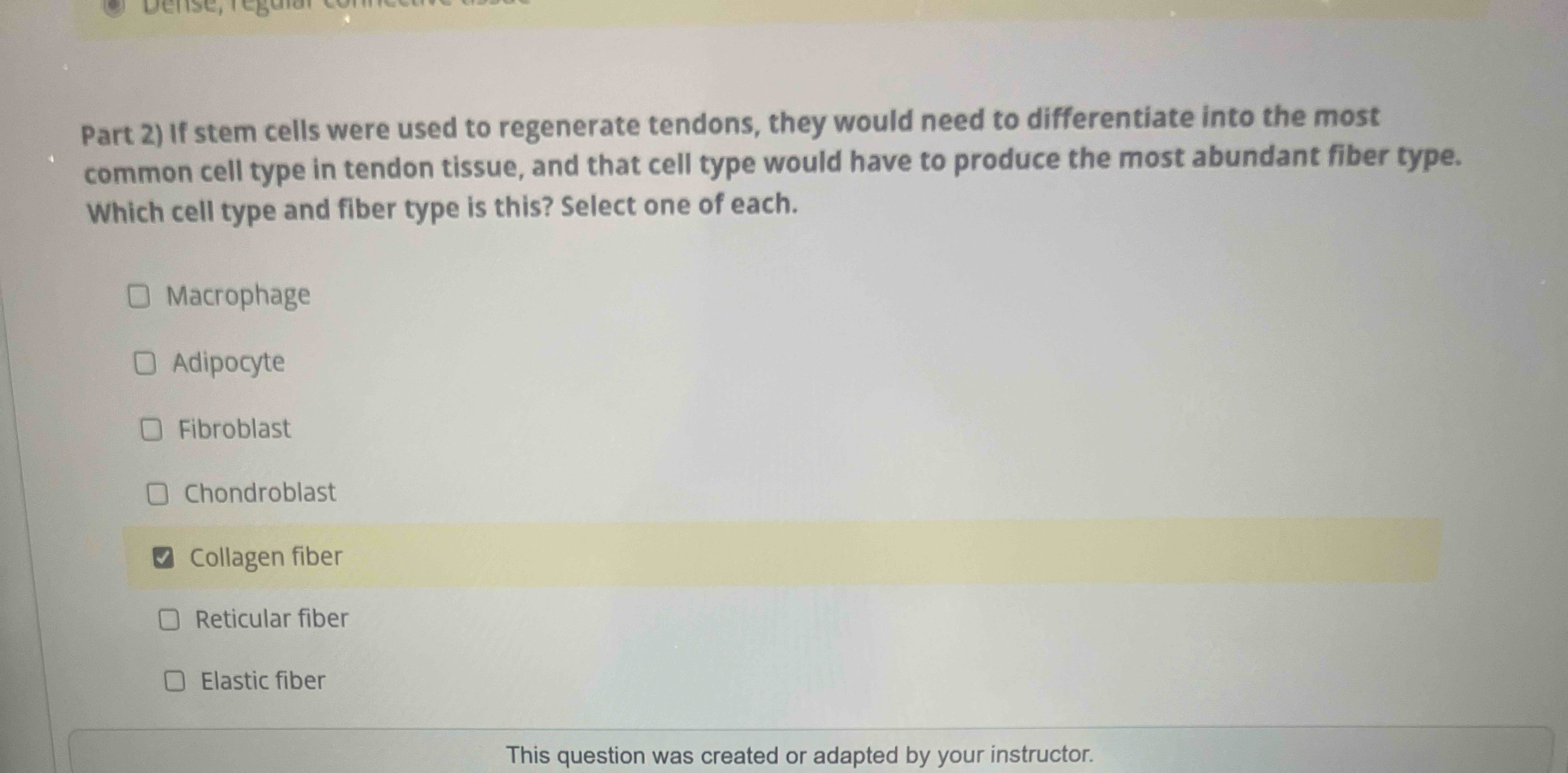 Solved Part 2) ﻿If stem cells were used to regenerate | Chegg.com