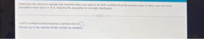 Solved Determine the minimum sample size required when you | Chegg.com