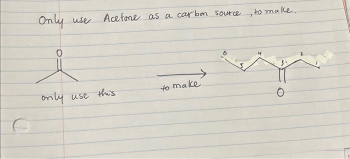 Solved O Only use 0 use Acetone as a carbon source only use | Chegg.com