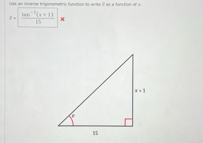 Solved Use an inverse trigonometric function to write θ as a | Chegg.com