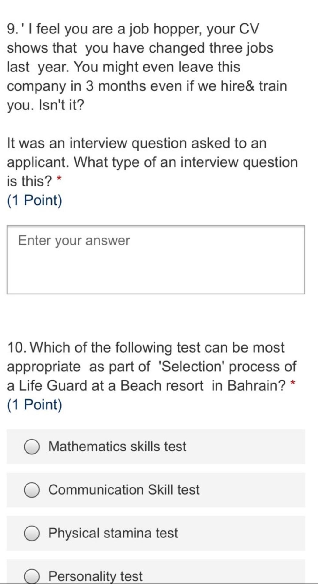 Solved 15. 'Tell us, about a stressful situation at your | Chegg.com