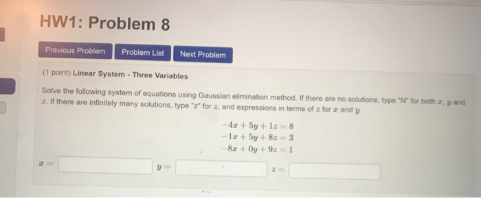 Solved HW1: Problem 8 Previous Problem Problem List Next | Chegg.com