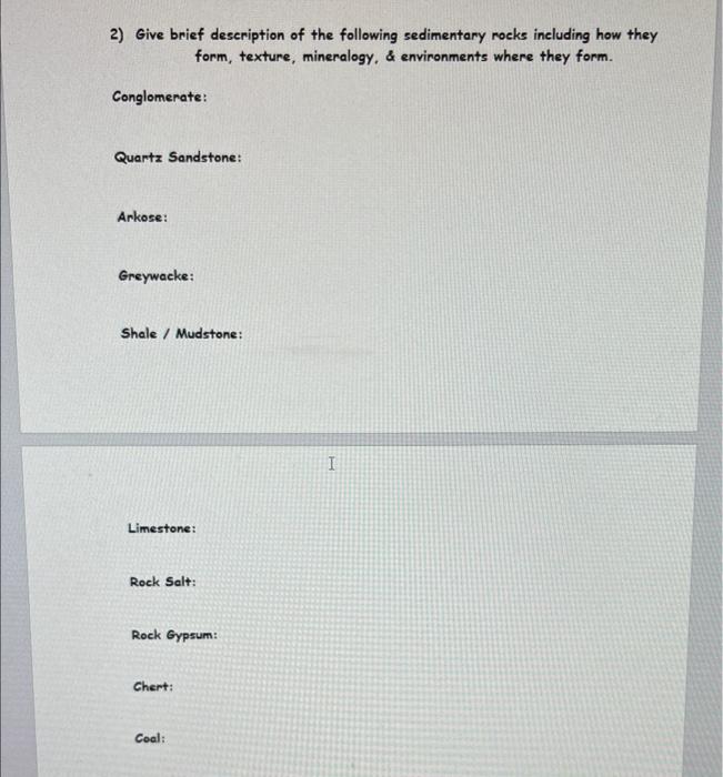 Solved 2) Give brief description of the following | Chegg.com