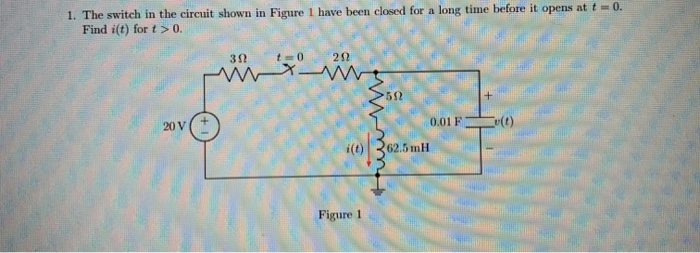 Solved 1. The switch in the circuit shown in Figure 1 have | Chegg.com