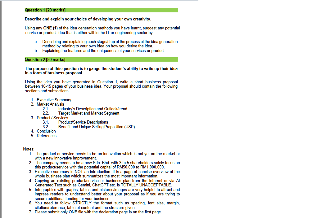 Solved Question 1 [20 ﻿marks] ﻿Describe and explain your | Chegg.com