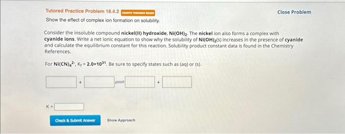 Consider the insoluble compound nickel(II) hydroxide, | Chegg.com