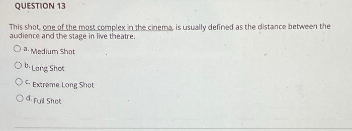 This shot, one of the most complex in the cinema, is | Chegg.com