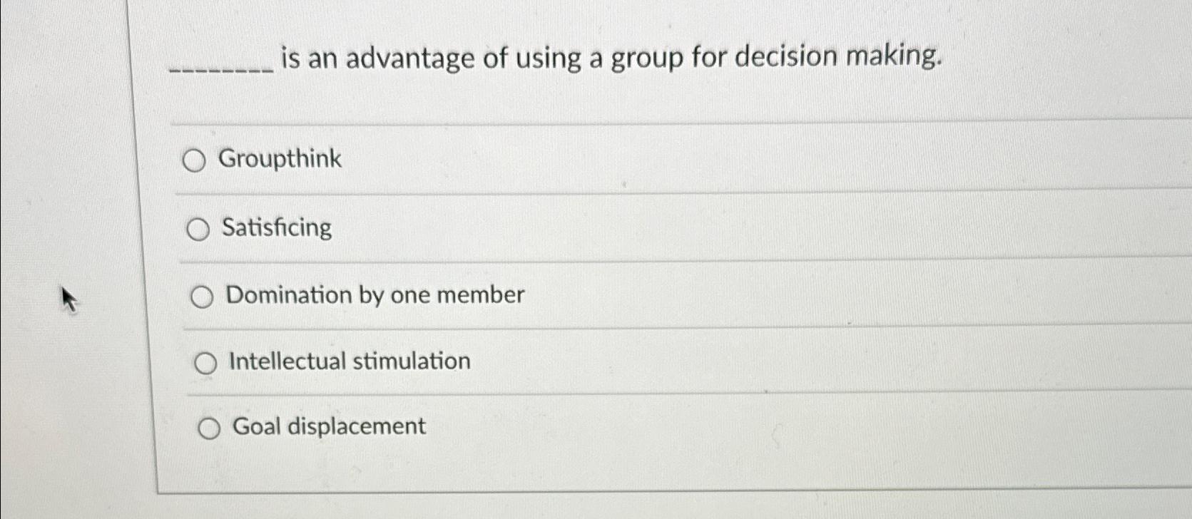View of Solved is an advantage of using a group for decision | Chegg.com