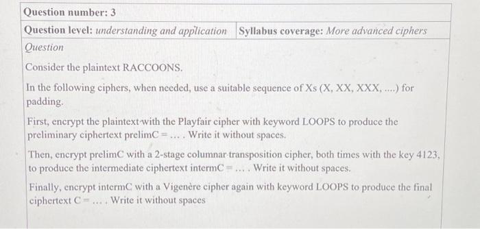 Solved Question level: understanding and application ( quad | Chegg.com