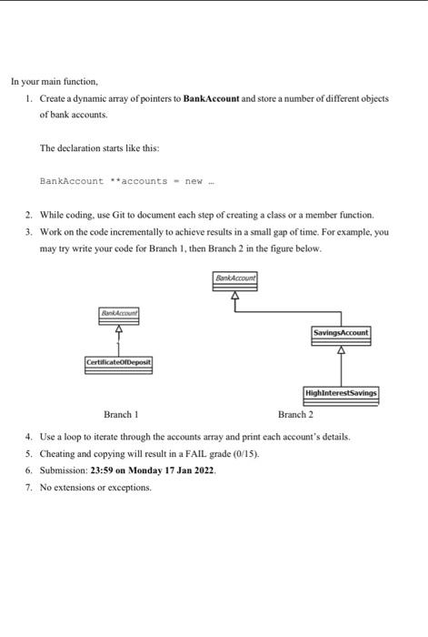 Solved Bank Accounts Mini Project Banks has many kinds of | Chegg.com