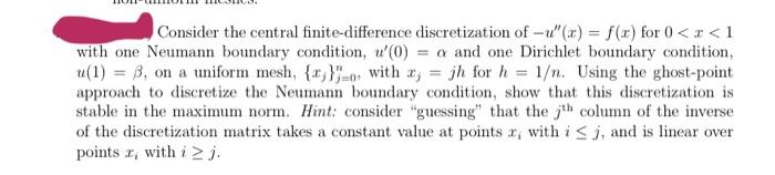 Solved Consider The Central Finite Difference Discretization 7238