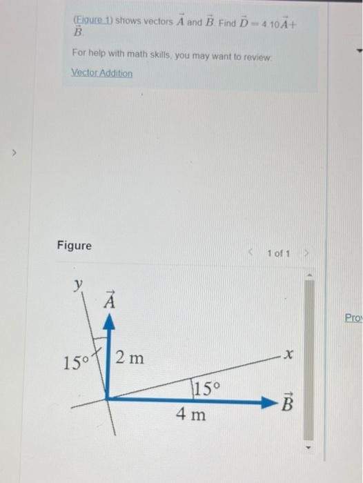 Solved Figure 1) Shows Vectors A And B Find D410A+ B Part A | Chegg.com