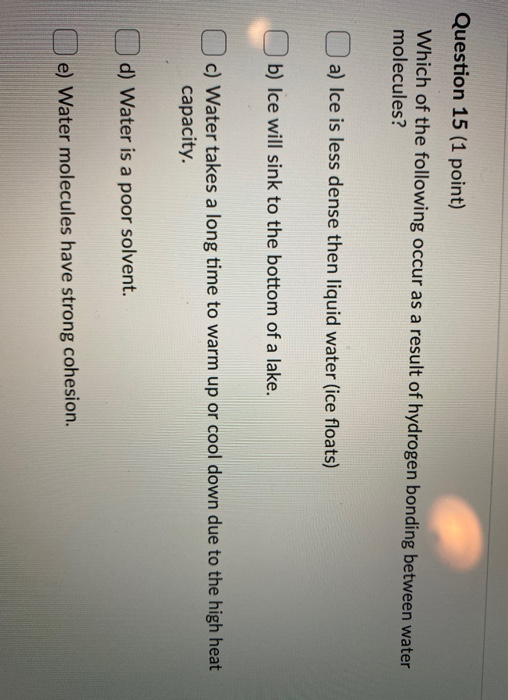 Solved Question 15 (1 point) Which of the following occur as | Chegg.com