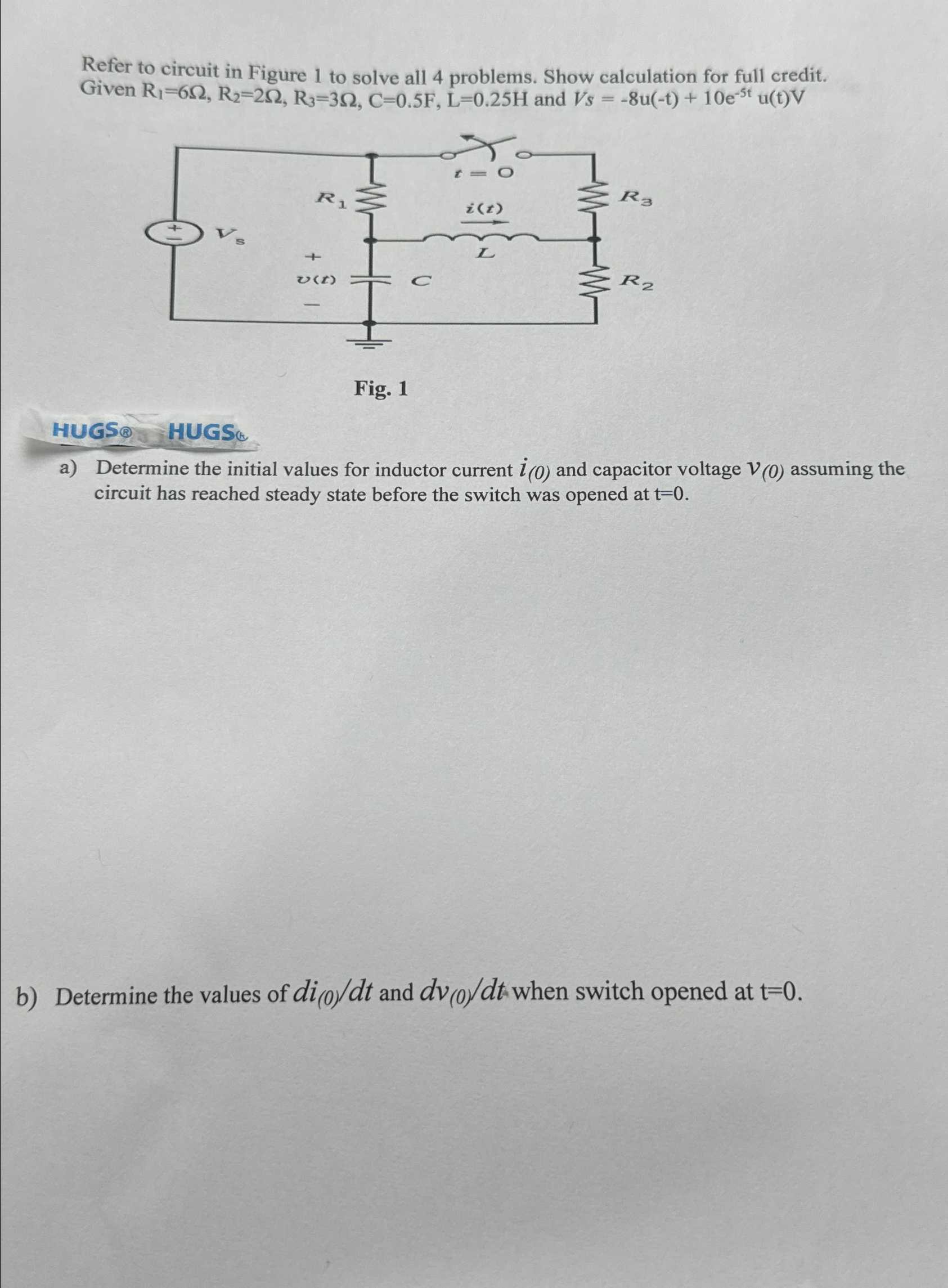 Solved Refer to circuit in Figure 1 ﻿to solve all 4 | Chegg.com