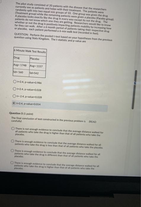 Solved Question 1 (1 point) Saved A researcher at a local | Chegg.com