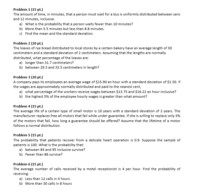 Solved Please answer all questions with work shown. Thank | Chegg.com