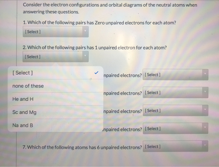 Solved Consider the electron configurations and orbital | Chegg.com