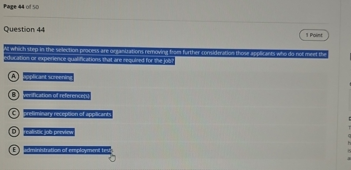 Solved Page 44 ﻿of 50Question 44At which step in the | Chegg.com