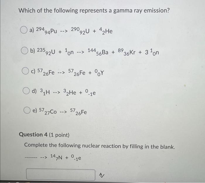 Solved Which of the following represents a gamma ray | Chegg.com