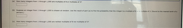Solved (a) How many integers from 1 through 1,000 are | Chegg.com