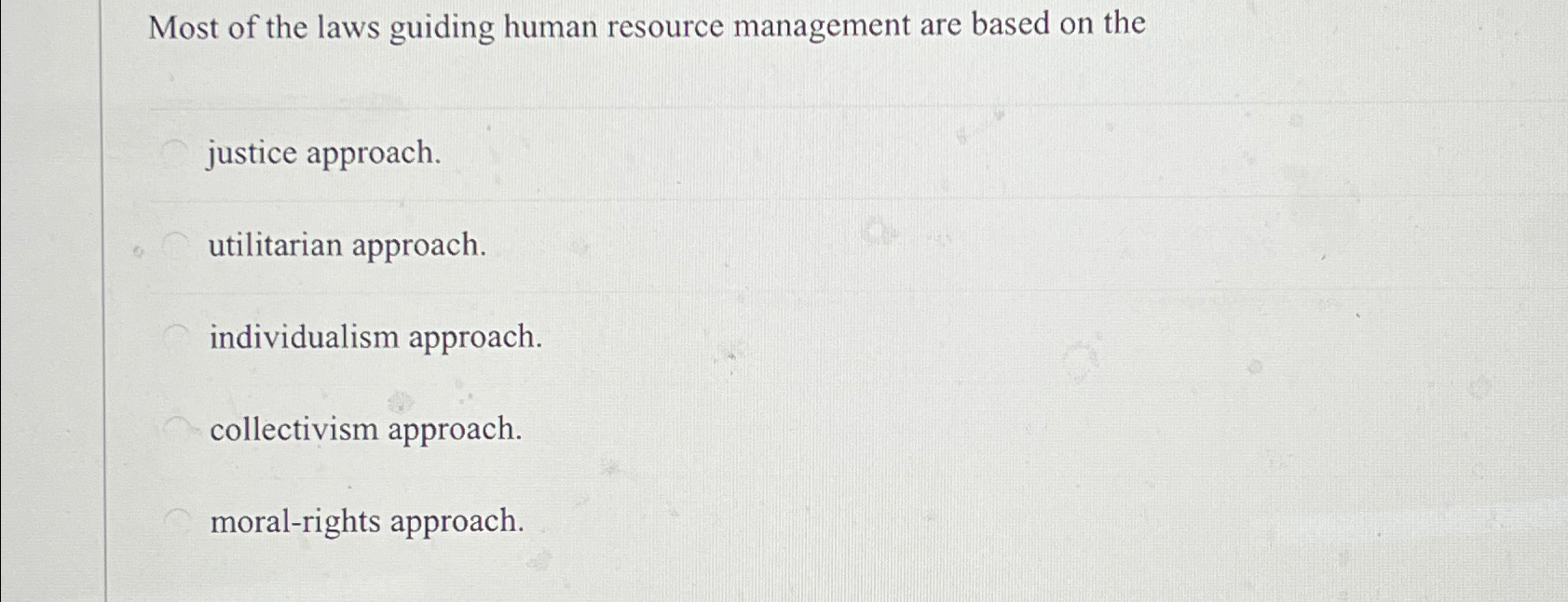 Solved Most Of The Laws Guiding Human Resource Management | Chegg.com