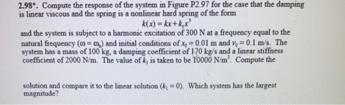 Solved 2.98*. Compute the response of the system in Figure | Chegg.com