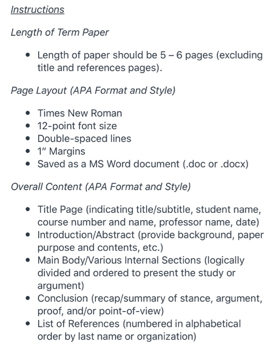 term paper length