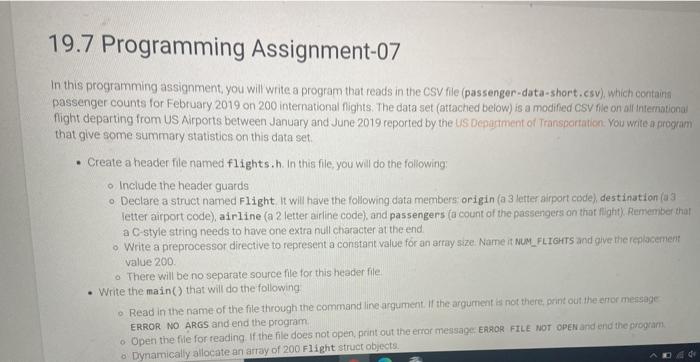 Solved 19.7 Programming Assignment-07 In this programming | Chegg.com