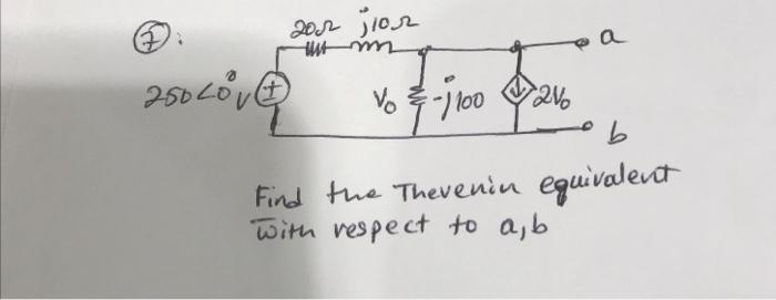 Solved Find The Thevenin Equivalent With Respect To A,b | Chegg.com