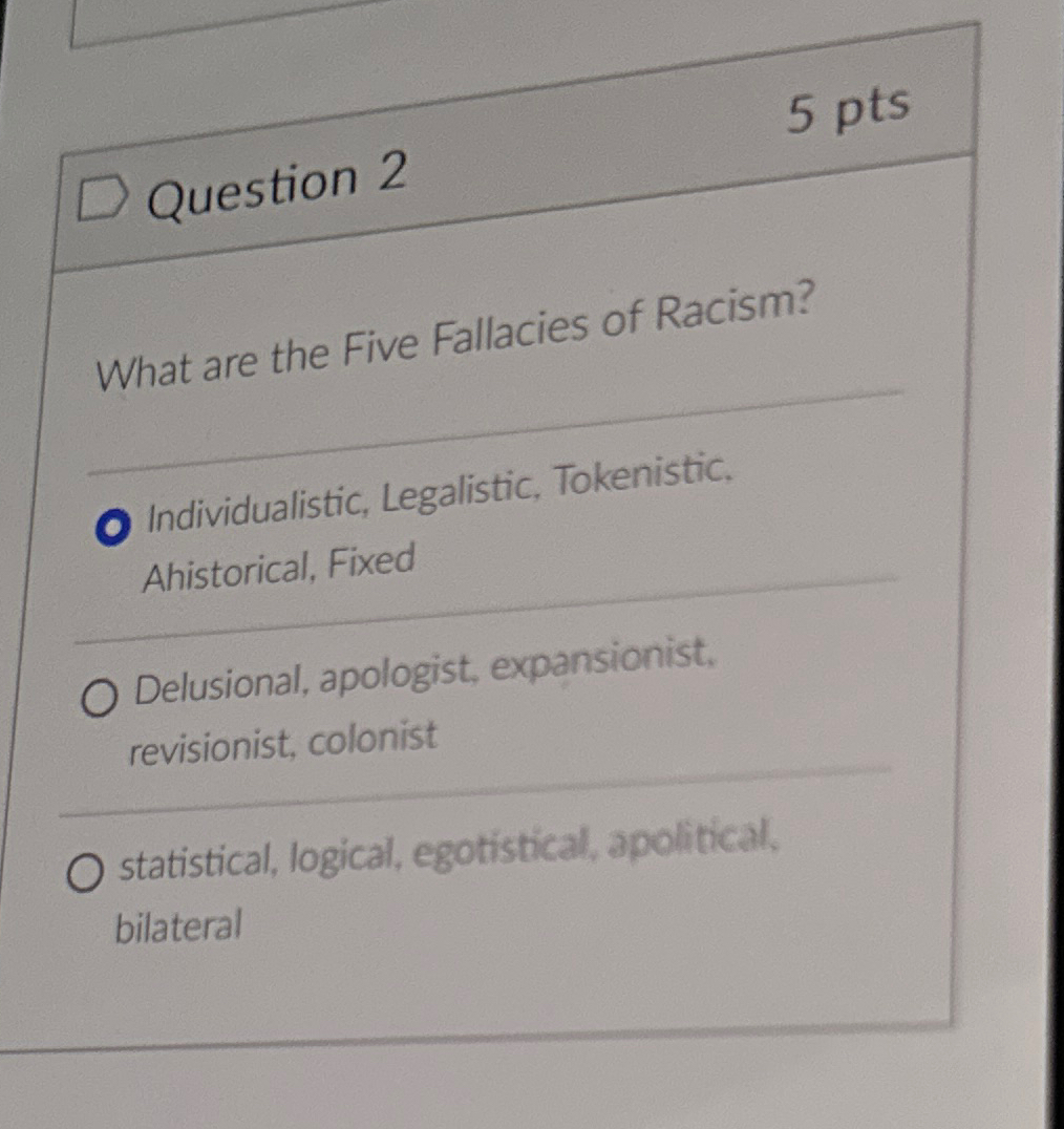 Solved Question 25ptsWhat are the Five Fallacies of | Chegg.com