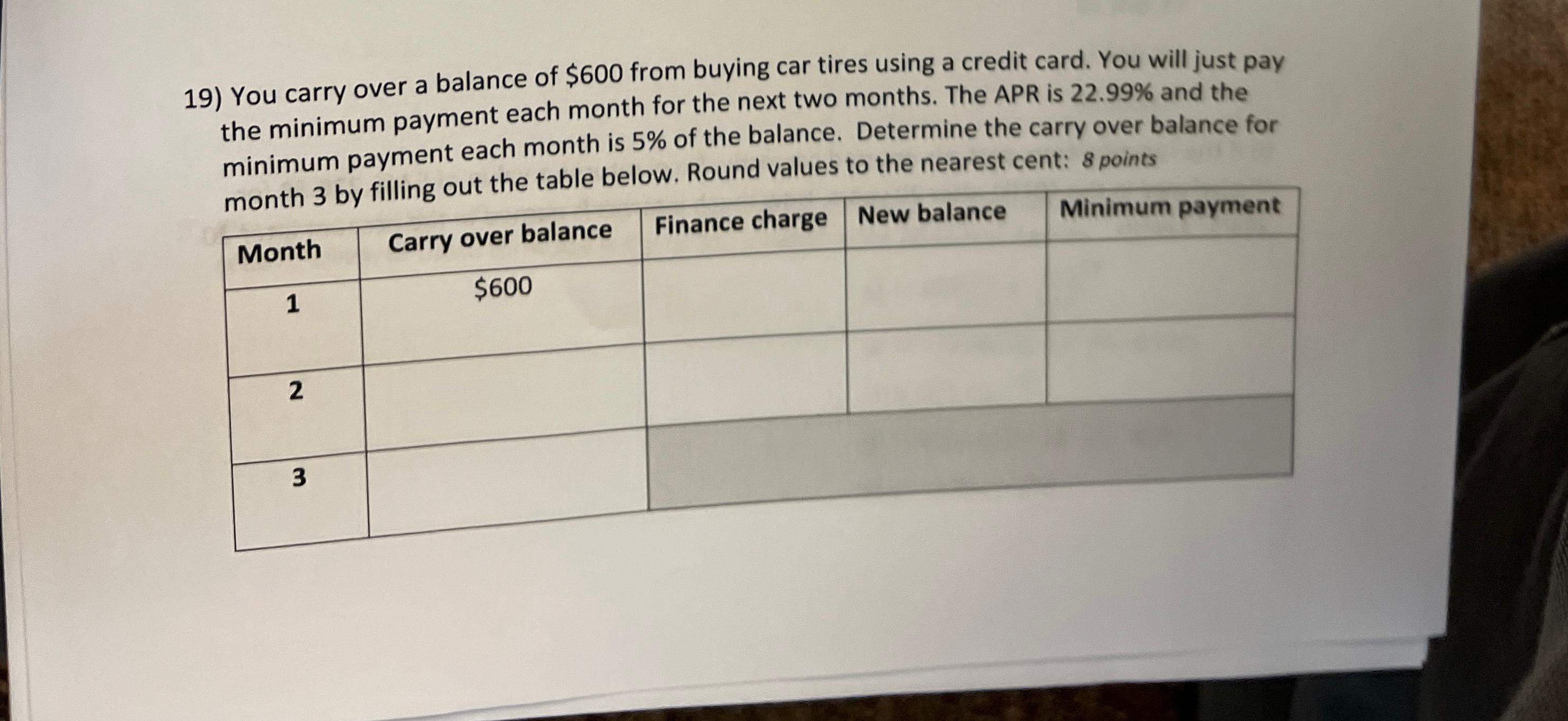 Solved You carry over a balance of $600 ﻿from buying car | Chegg.com