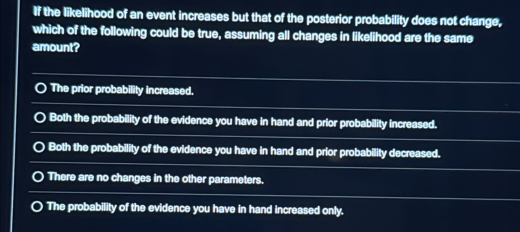 Solved If the likelihood of an event increases but that of | Chegg.com