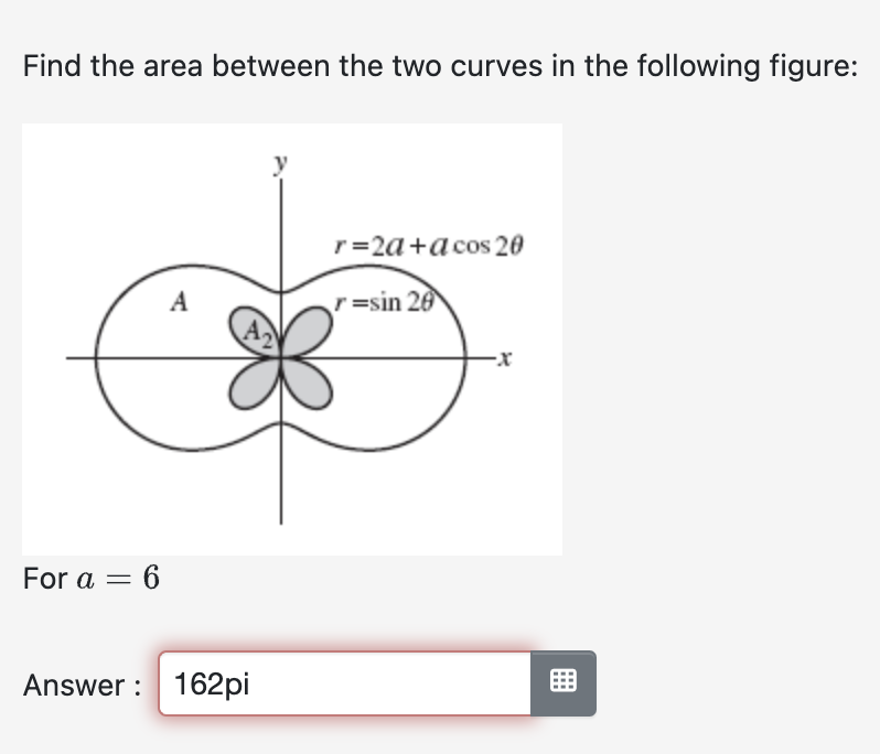Solved Find the area between the two curves in the following | Chegg.com