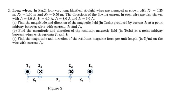 Solved 2. Long wires. In Fig.2, four very long identical | Chegg.com