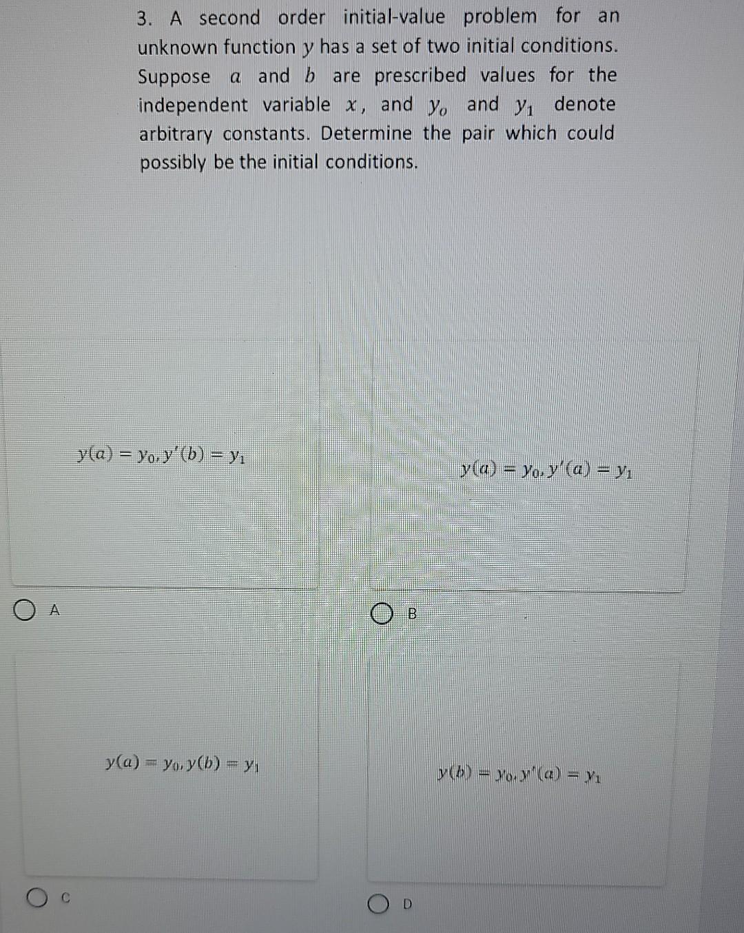 Solved 3. A second order initial-value problem for an | Chegg.com