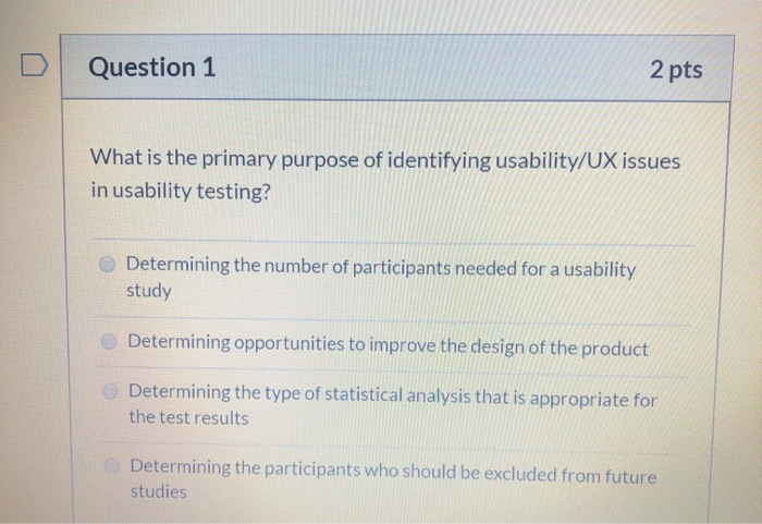 Solved Question 1 2 pts What is the primary purpose of | Chegg.com