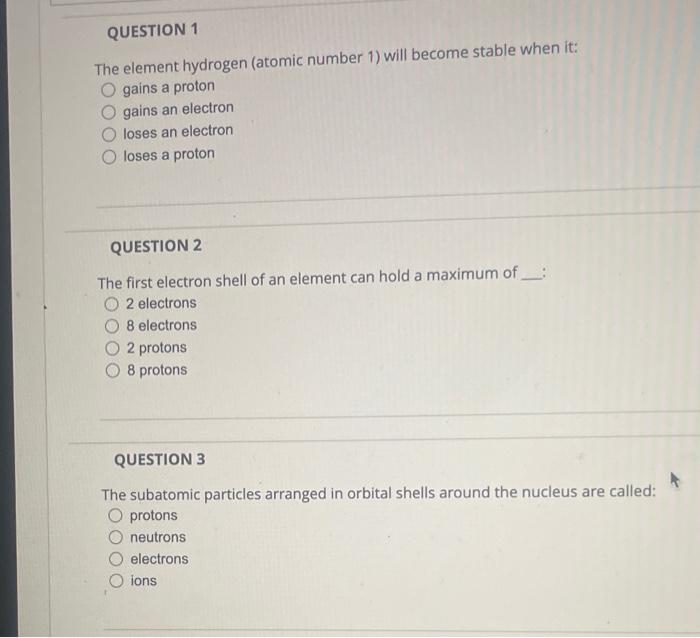 Solved The Element Hydrogen Atomic Number 1 Will Become Chegg