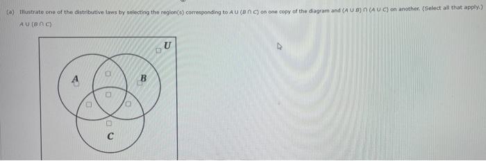 Solved Consider the Venn diagram below. (a) Illustrate one | Chegg.com