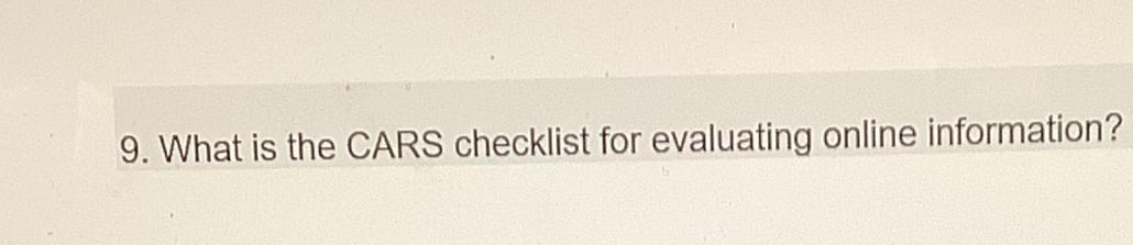solved-what-is-the-cars-checklist-for-evaluating-online-chegg