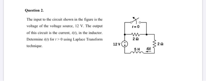 Solved Question 2. The input to the circuit shown in the | Chegg.com ...