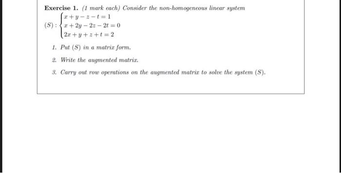 Solved Exercise 1. ( 1 mark each) Consider the | Chegg.com