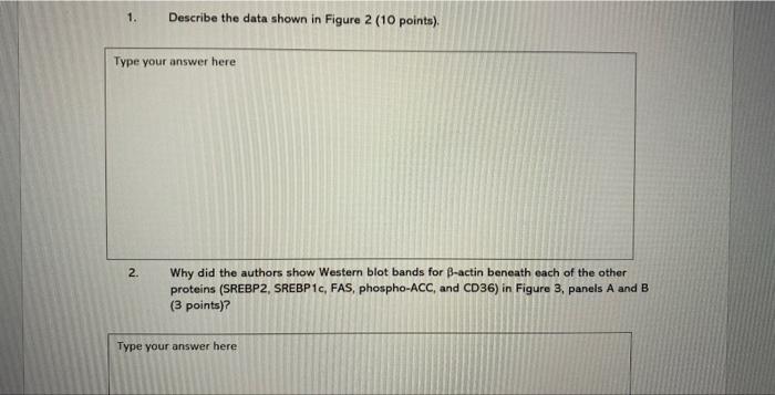 1. Describe the data shown in Figure 2 (10 points).
2. Why did the authors show Western blot bands for \( \beta \)-actin bene