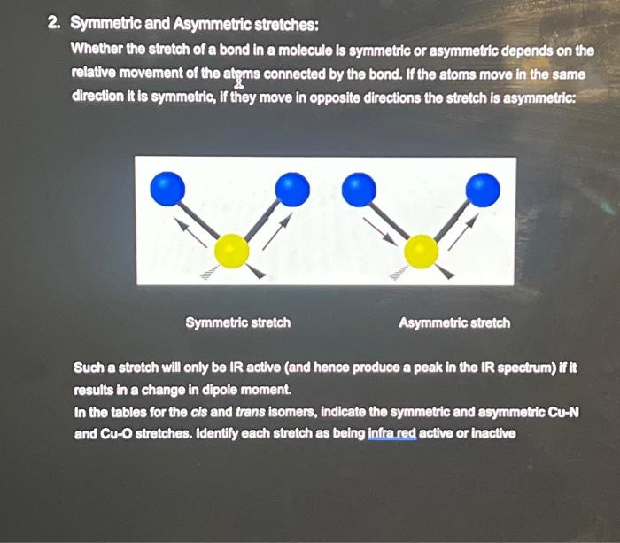 Solved 2. Symmetric and Asymmetric stretches: Whether the | Chegg.com