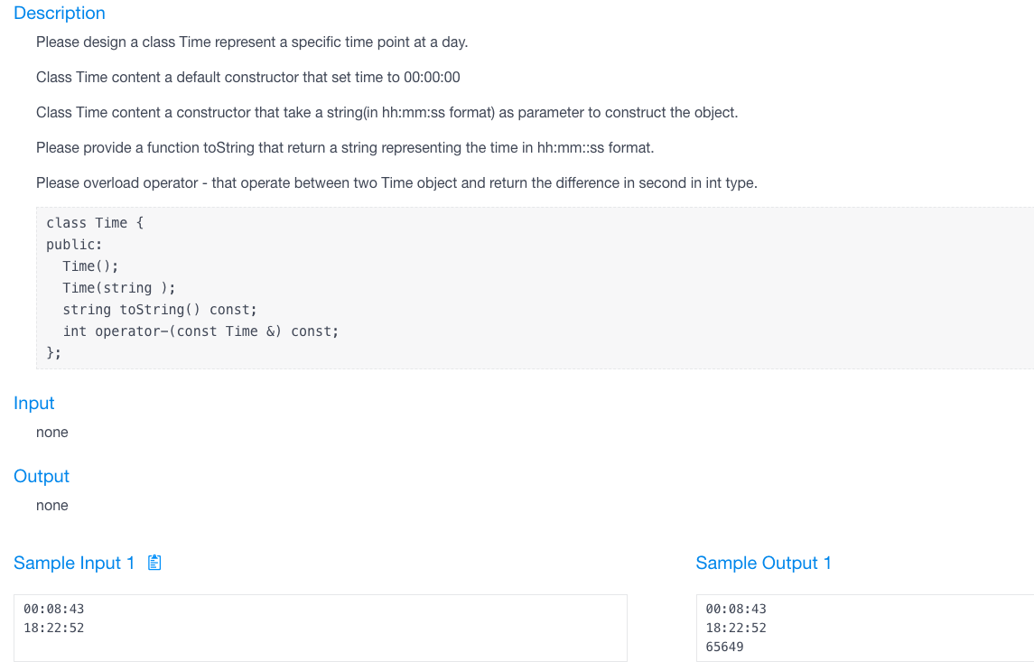 Solved Description (CPP)Please design a class Time represent | Chegg.com