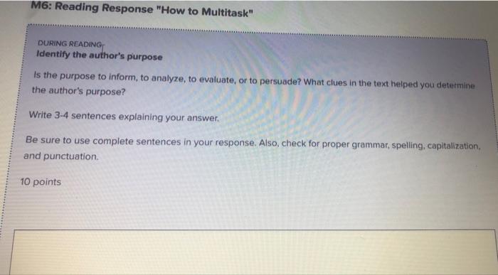 M6: Reading Response 