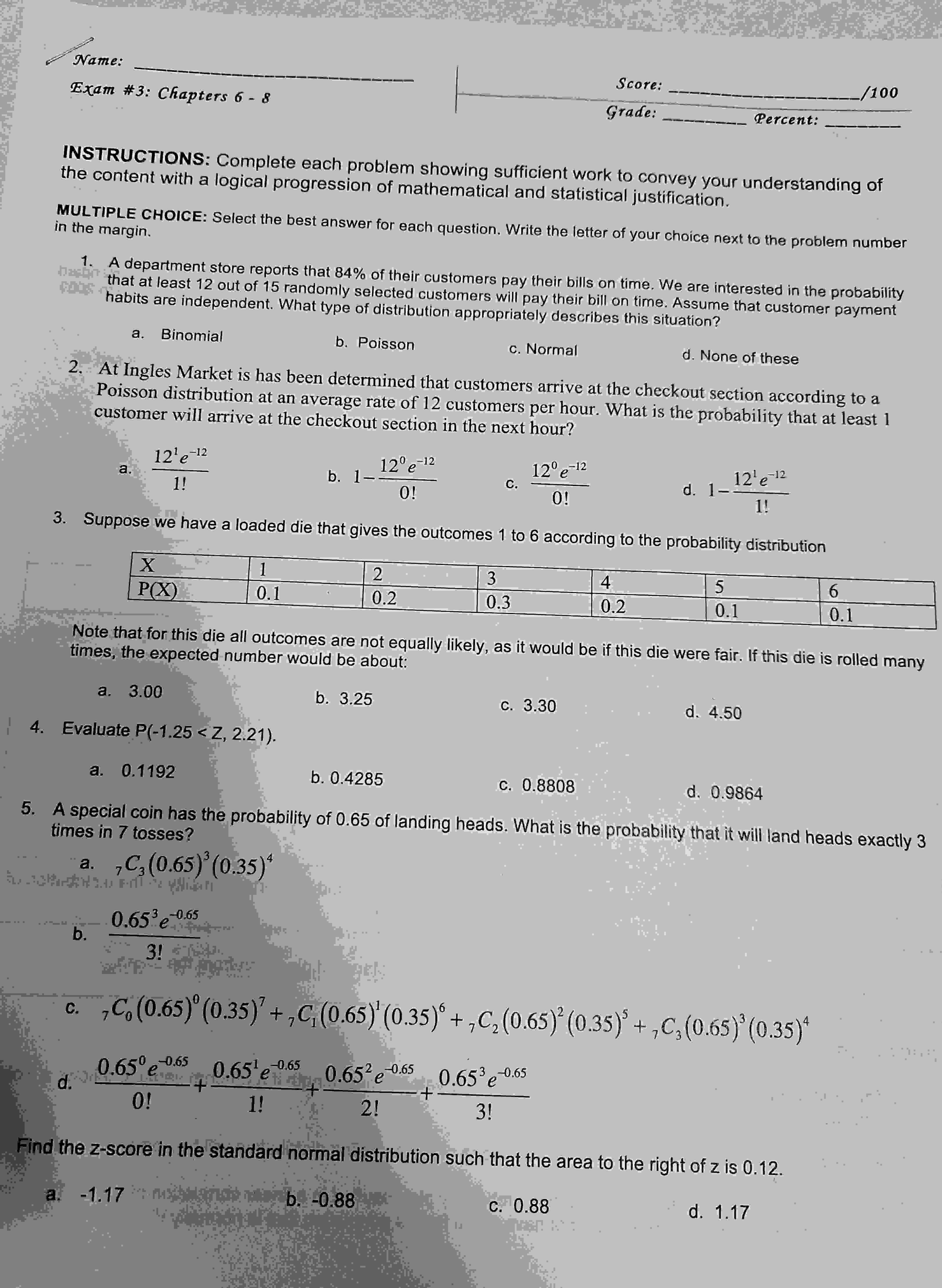 Solved Exam #3: Chapters | Chegg.com